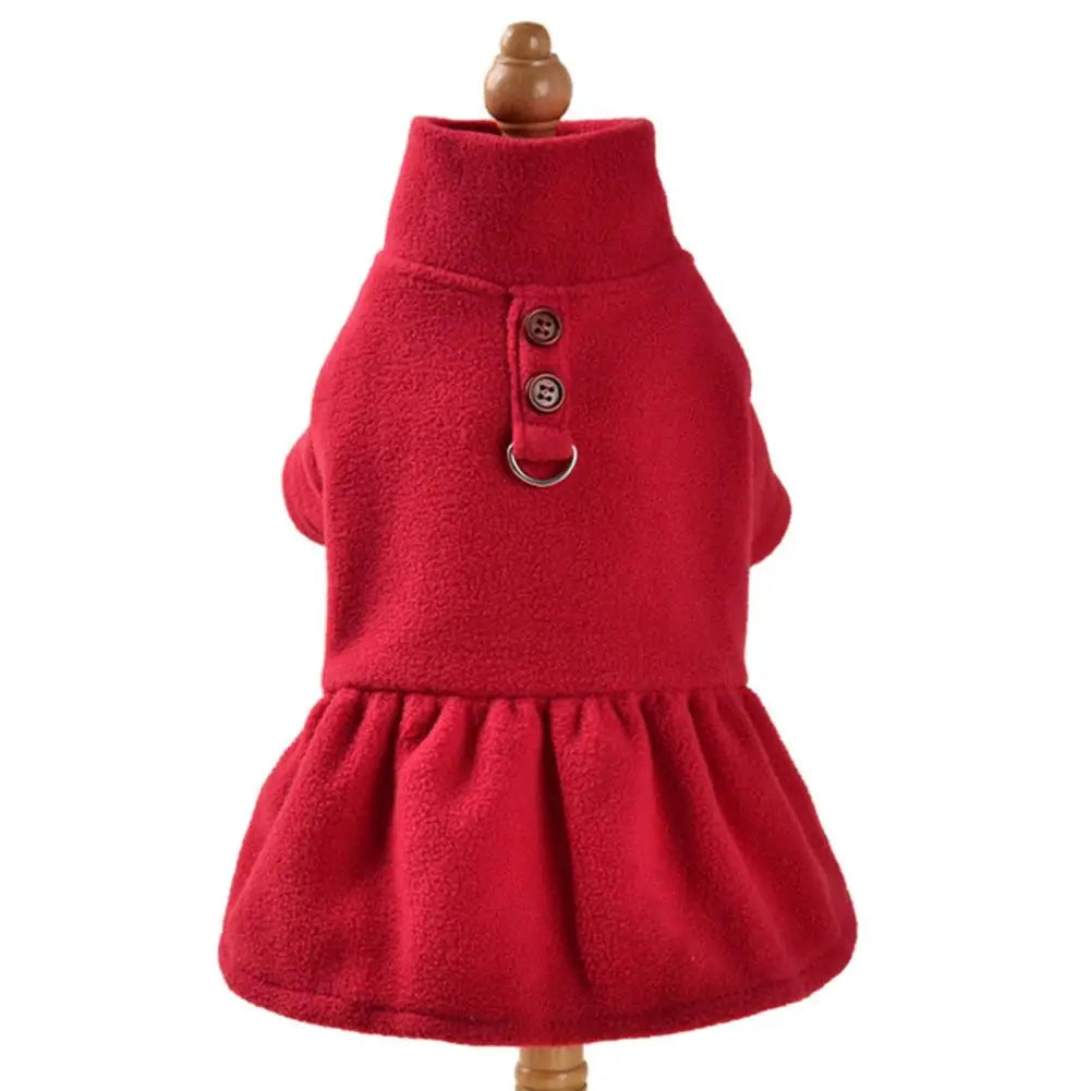 Winter Pet Dress Cute Pet Outfit Fashionable Winter Warm Pet Dress for Small Medium Dogs Cats Comfortable Plush Skirt
