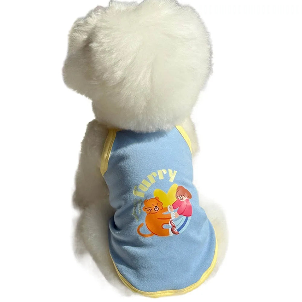 Pet Dresses Thin Strap Dogs Vest Comfortable Fabric Printed Design Puppy Camisole Breathable Soft Small Dog Cat Dress Puppy