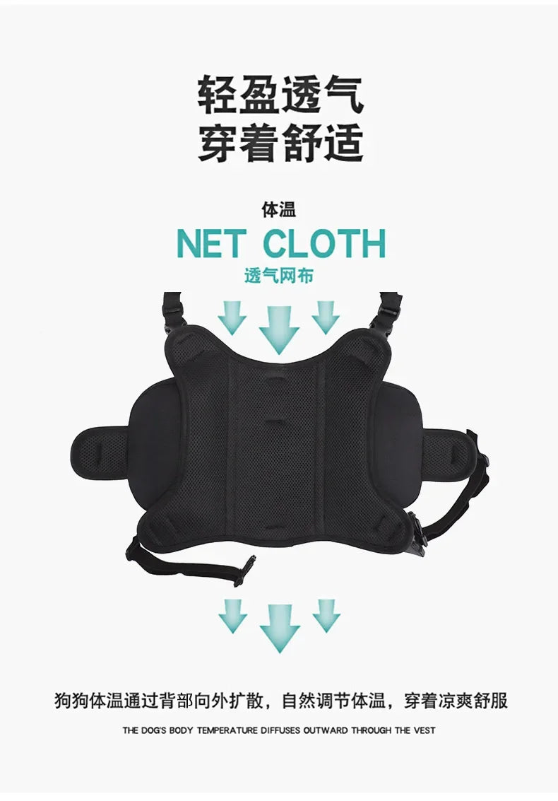 Pet Supplies Outdoor Dog Backpack Oxford Fabric Double Snack Bag Medium Large Dog Tactical Bag Waterproof Reflective Saddle Bag