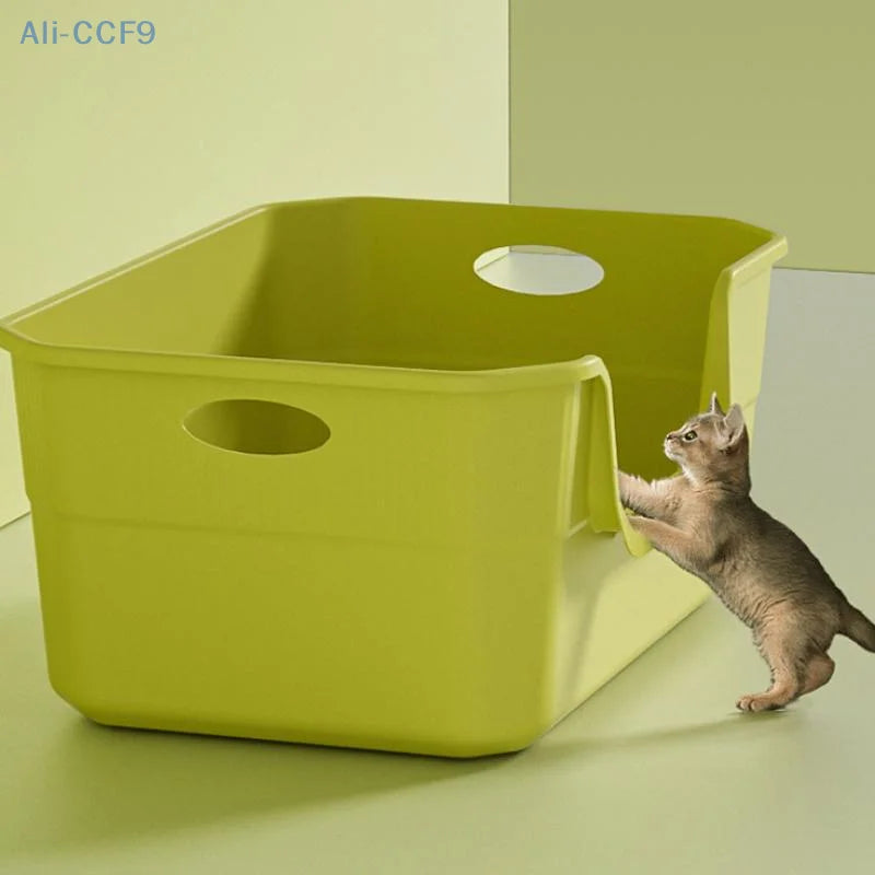 Large-Sized Litter Box For Cats Anti-Splash Semi-Enclosed Open Cat Toilet Cat Supplies