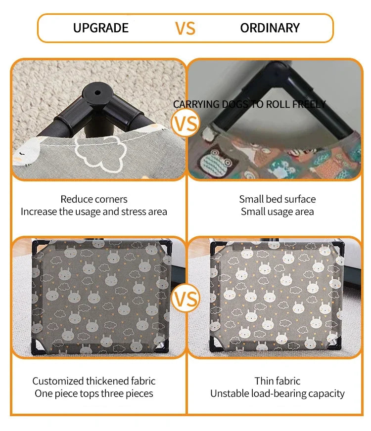 Pet Camping Bed Elevated Bed for Dogs Folding Puppy Camping Bed Cat House Portable Removable Washable Puppy Beds Dog Hammock