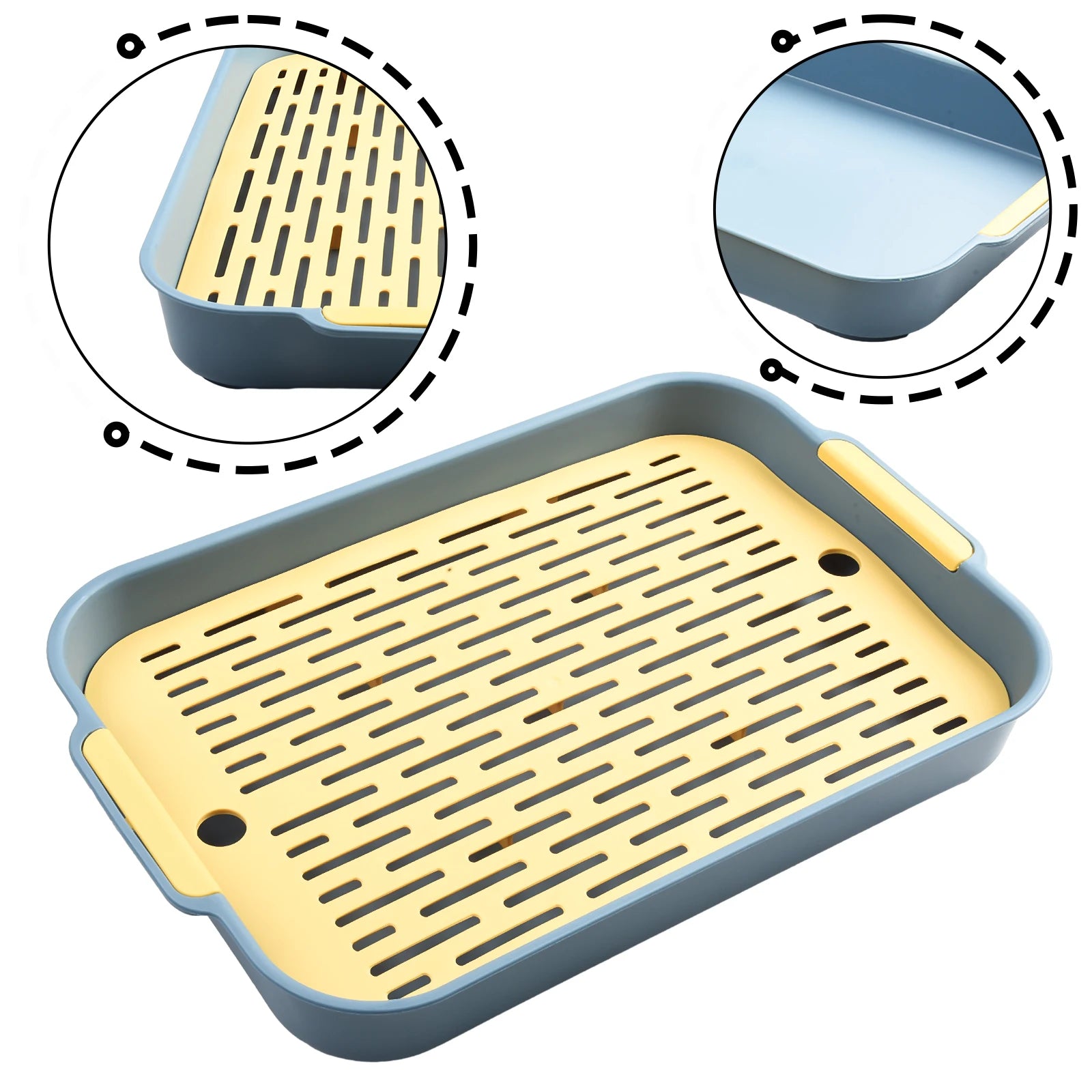 Rabbit Litter Box Small Pet Toilet Tray Rabbit Guinea Pig Litter Tray Toilet Box Detachable Grids Cover Rabbit Litter Tray