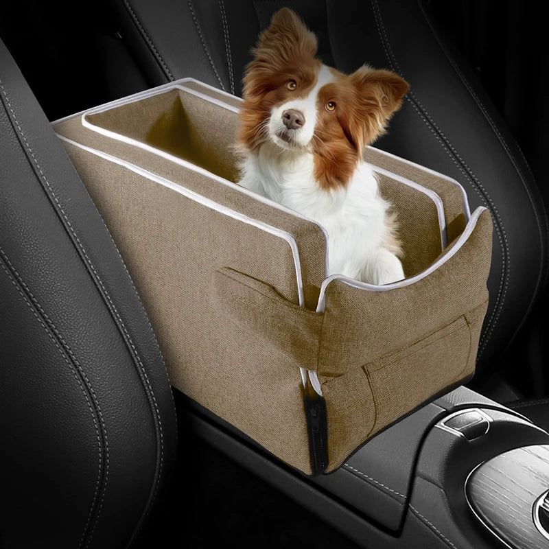 Car Center Console Pet Bed Mat   Fiber Pet Safety Seat  Essential for Cat & Do Travel  Small pet car carrierNon-slip pet car s
