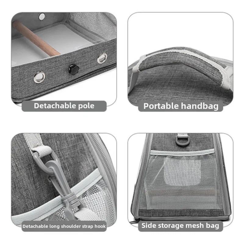 Pet Portable Travel Bag Outdoor Breathable Small Animal Carriers Equipment Zipper Double Open Oxford Small Pet Outing Supplies