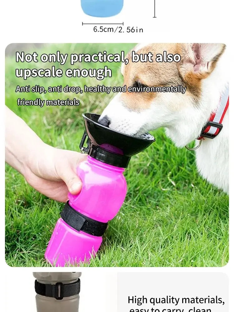 500ml Outdoor Portable Pet Dog Water Bottle Extrusion Large Dog Travel Water Cup Drinking Water Feeder Bowl for Dog Cat