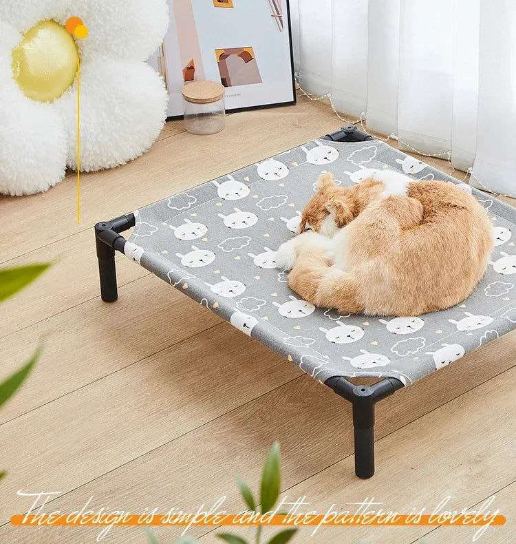 Pet Camping Bed Elevated Bed for Dogs Folding Puppy Camping Bed Cat House Portable Removable Washable Puppy Beds Dog Hammock