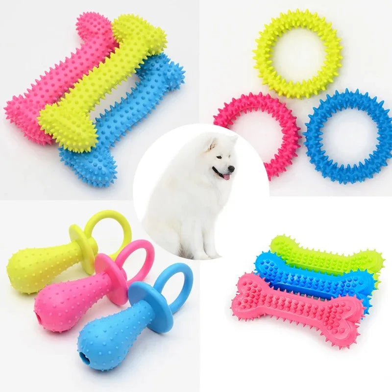 Pet Toys for Small Dogs Rubber Resistance To Bite Dog Toy Teeth Cleaning Chew Training Toys Pet Supplies Puppy Dogs 2025new