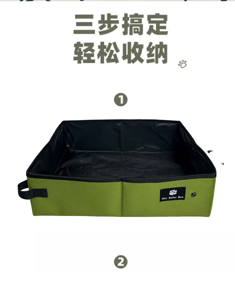 Portable cat litter box pet garbage bin dog toilet tray style outdoor foldable circular cat toilet outdoor Cat Litter Box