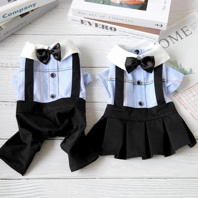 Dog Wedding Dress Couple Pet Clothing Jumpsuit Skirt Spring Summer Dog Clothes Overalls Yorkshire Poodle Pomeranian Puppy Outfit