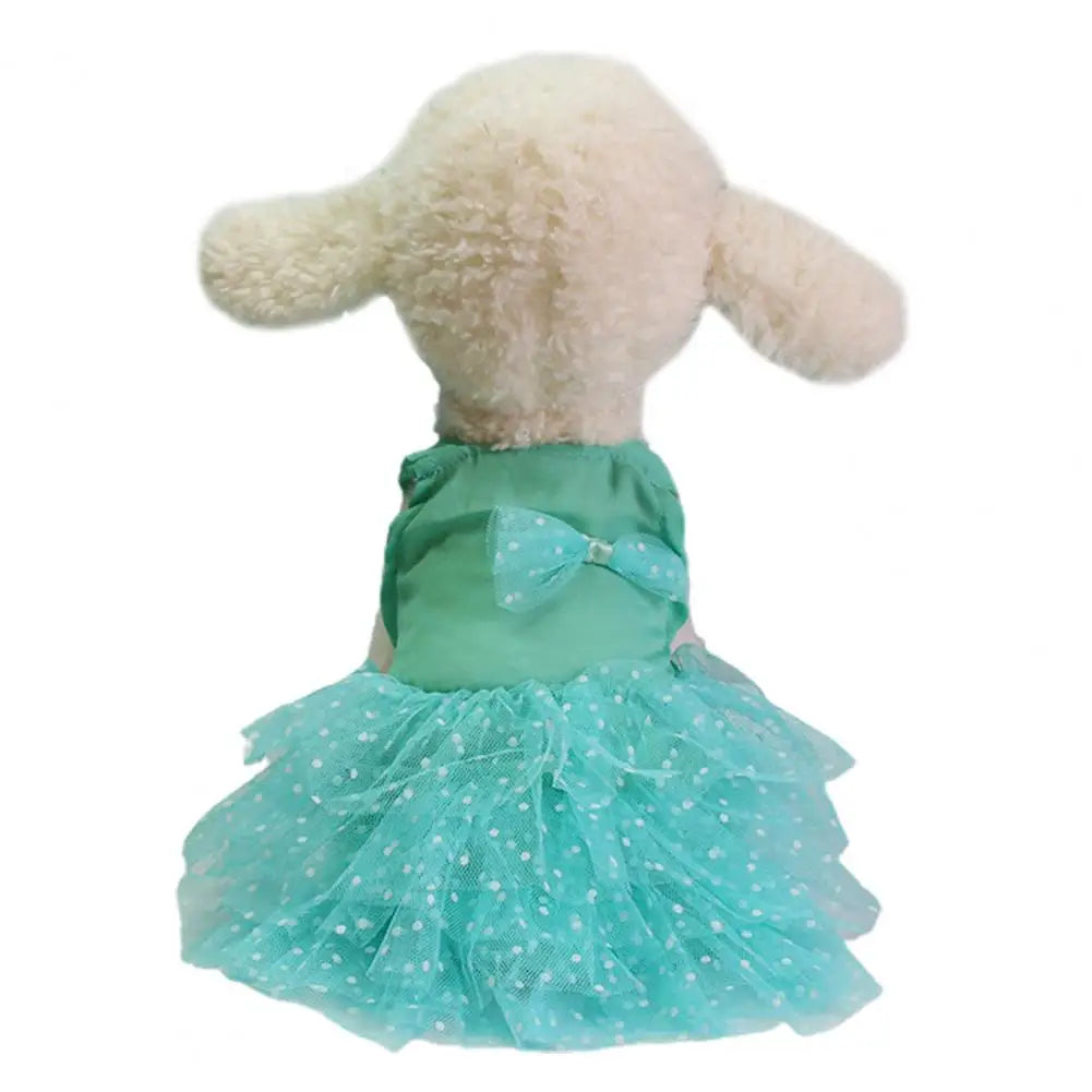 Dog Dresses Bow-knot Design Lace Multiple Layer Puppy Skirt Buttons Sleeveless Eye-catching Dogs Princess Dress Pet Clothes