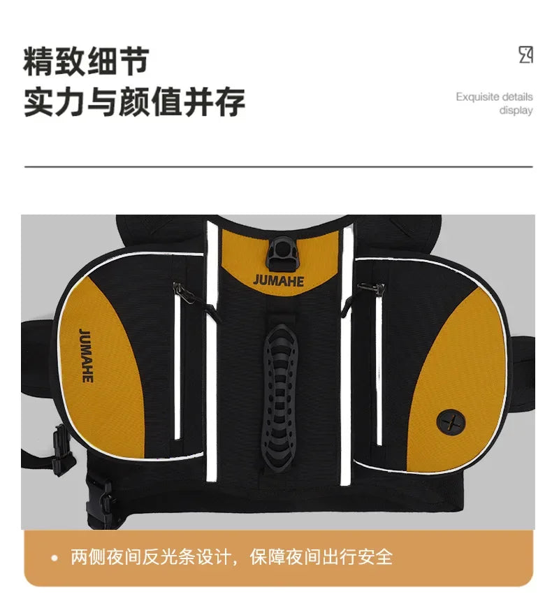 Pet Supplies Outdoor Dog Backpack Oxford Fabric Double Snack Bag Medium Large Dog Tactical Bag Waterproof Reflective Saddle Bag
