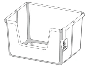 Tall Open Top Cat Litter Box with High Sides and Scoop Portable and Foldable Large Size for Multiple Cats or Big Cat Home Use