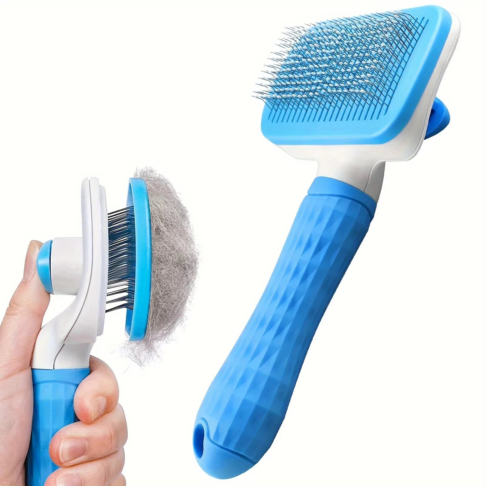 Pet Grooming Brush Gentle Deshedding Massage Comb with One-Click Hair Removal Dog Grooming for Dogs & Cats Easy-Clean
