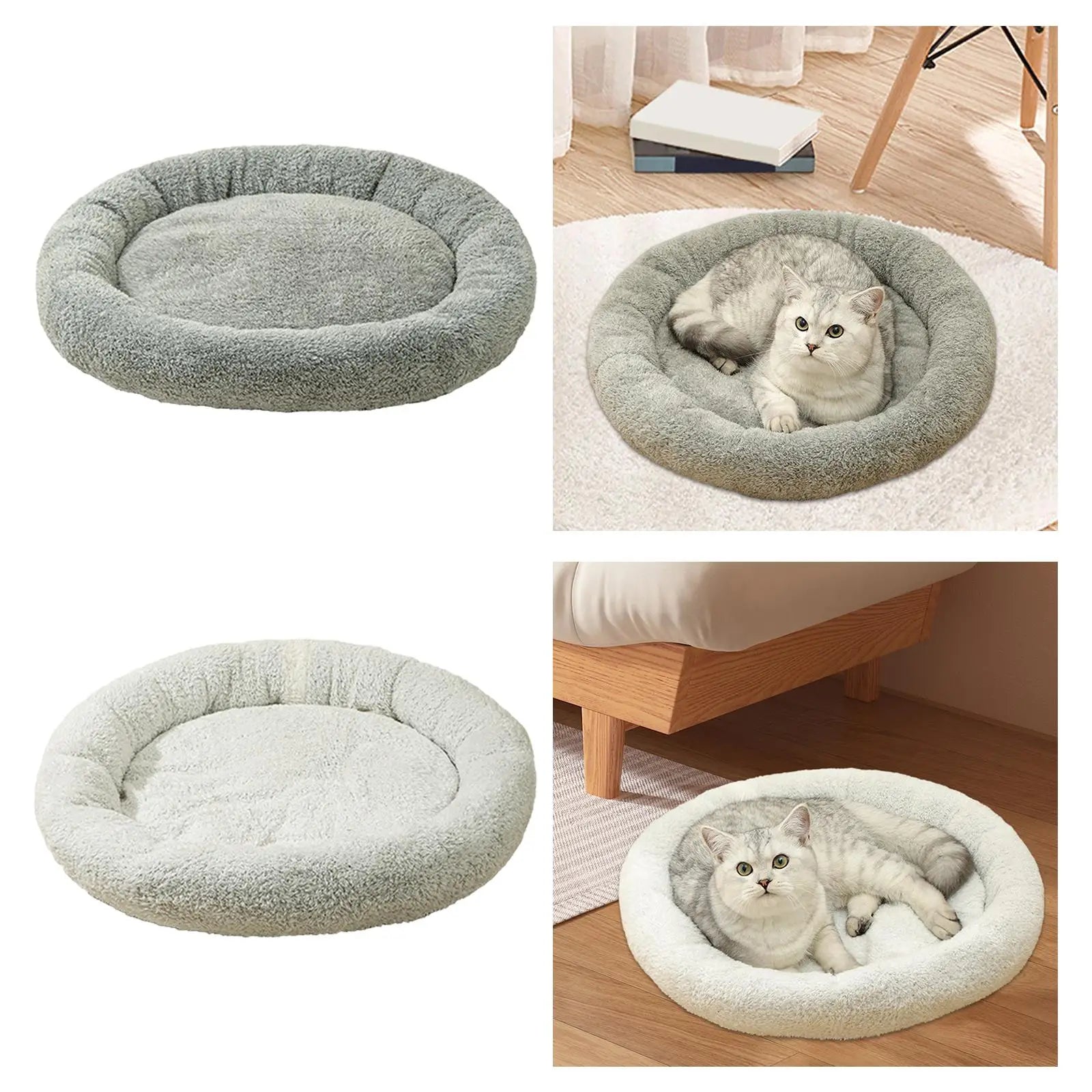 Luxurious Round Pet Bed for Furry Friends - Cozy Haven for Small