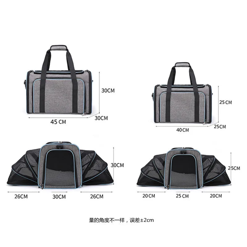 Pet bag Out carrying bag can be extended cat bag Large capacity Two small pets out carrying cat backpack