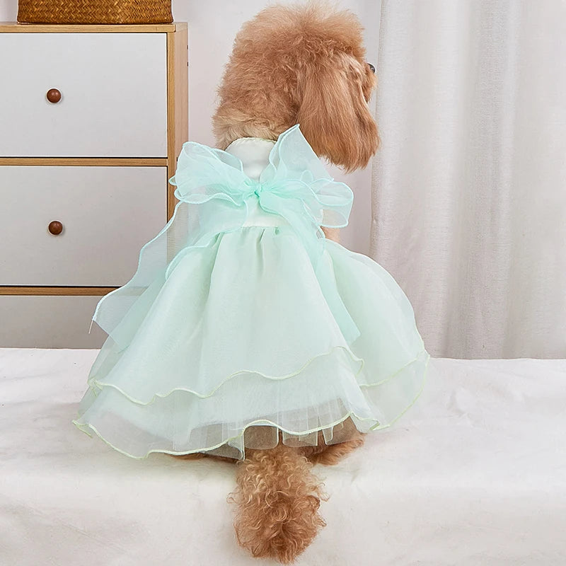 Pet Clothes Dog Wedding Dress Prom Party Princess Dresses for Small Dogs Luxury Dog Clothes Puppy Cat Costume White Pink