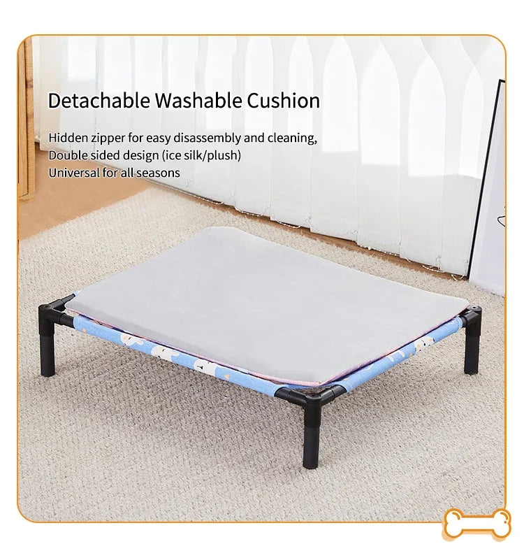 Pet Camping Bed Elevated Bed for Dogs Folding Puppy Camping Bed Cat House Portable Removable Washable Puppy Beds Dog Hammock