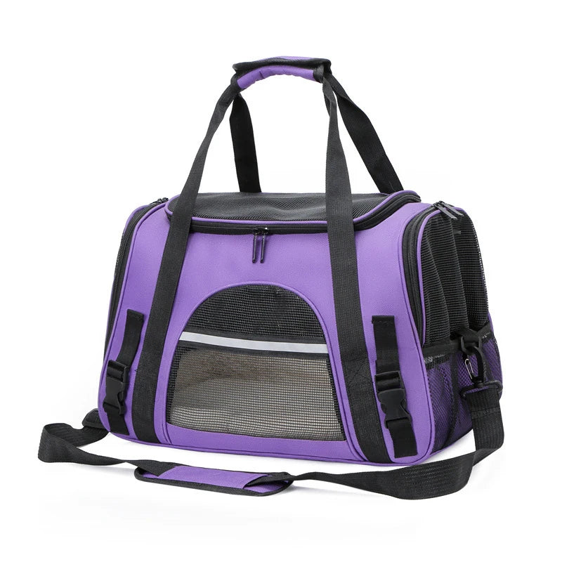 Travel pet bag portable for outdoor carrying one shoulder diagonal cross pet Bag foldable breathable Outgoing Pets Handbag