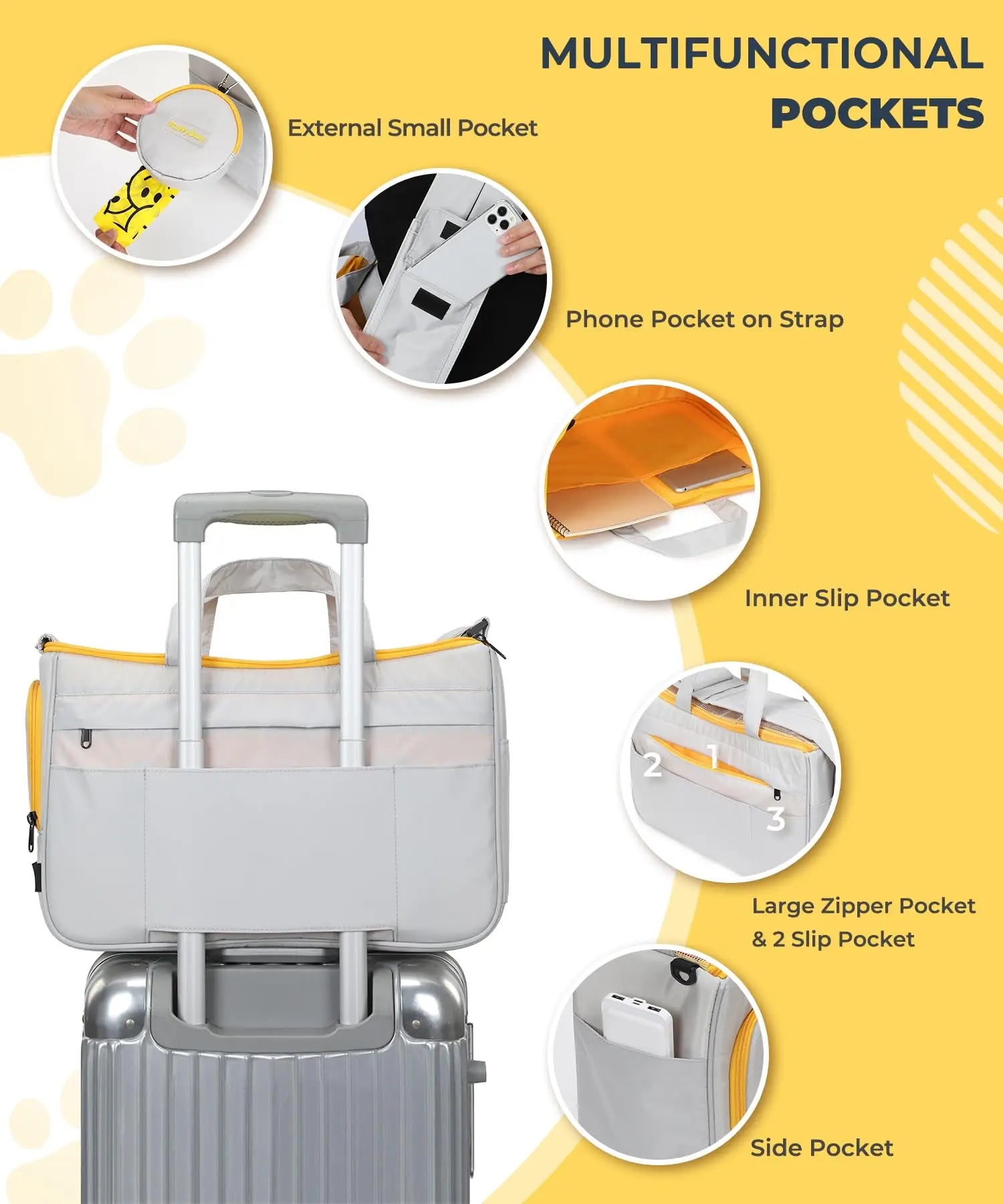 Pet Travel Carrying Bag Crossbody Bag Portable Puppy Pet Bag Handbag with Adjustable Shoulder Strap Small Pet Supplies