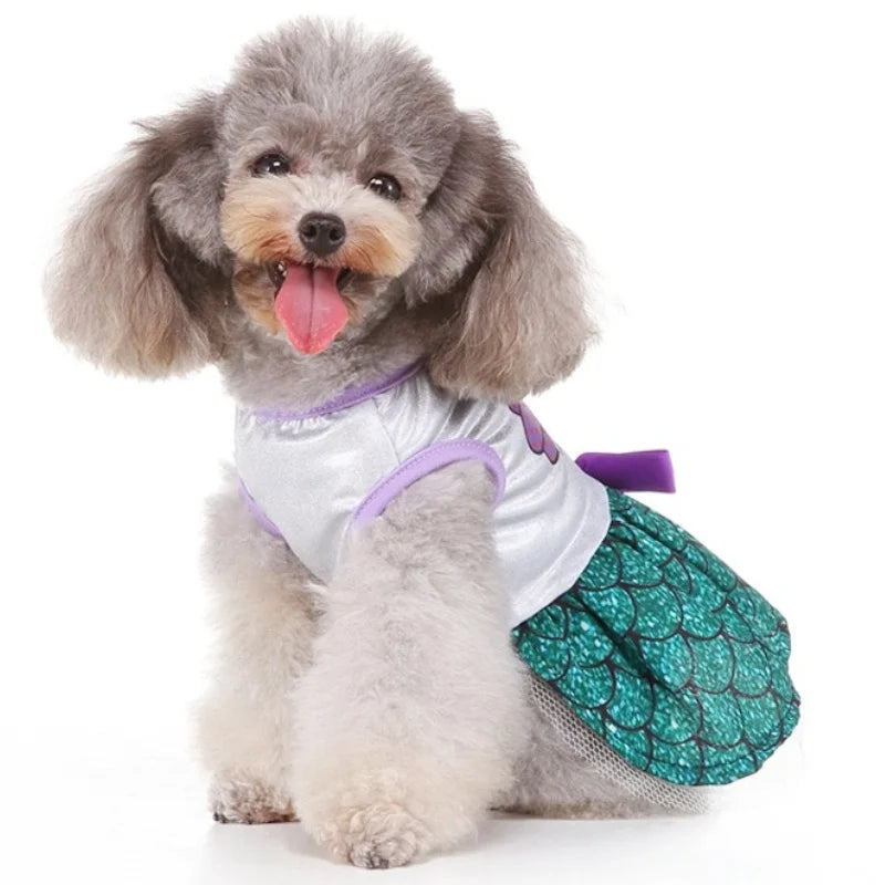 Dog Dress Puppy Luxury Skirt Summer Pet Princess Clothes Sweet Dog Clothes for Small Dogs Pet Floral Dog Skirt Fancy Cat Dress