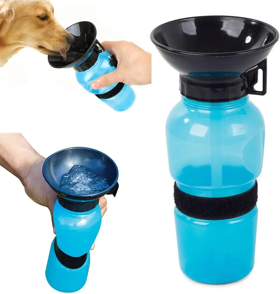500ml Outdoor Portable Pet Dog Water Bottle Extrusion Large Dog Travel Water Cup Drinking Water Feeder Bowl for Dog Cat