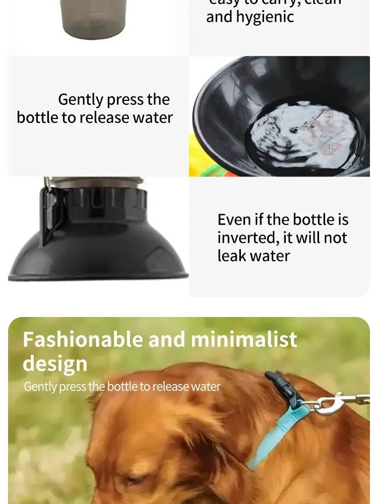 500ml Outdoor Portable Pet Dog Water Bottle Extrusion Large Dog Travel Water Cup Drinking Water Feeder Bowl for Dog Cat