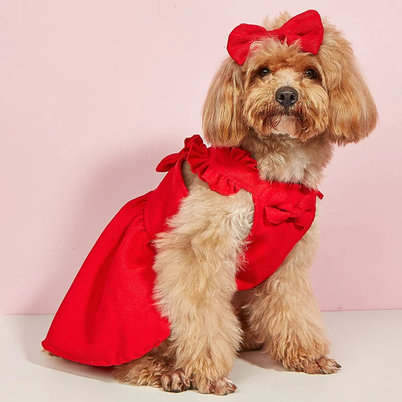 Dog Princess Dress Pet Bowknot Tulle Princess Clothes Puppy Pet Spring Summer for Small Dog Cat Pet Supplies