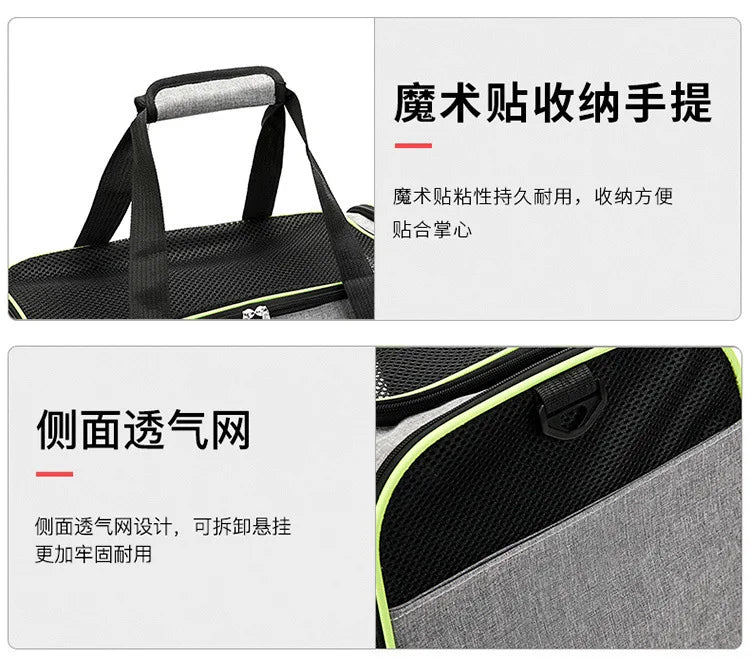 Pet bag Out carrying bag can be extended cat bag Large capacity Two small pets out carrying cat backpack
