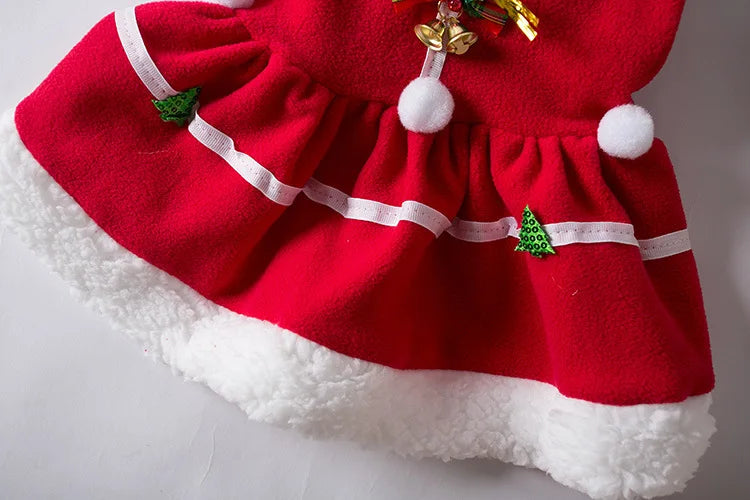 Pet Christmas Costume Dog Clothes For New Year Christmas Dog Dress Pet Skirt Dog Thick  Autumn And Winter Pet Clothes