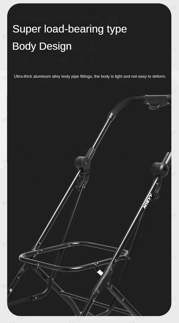 Detachable Lightweight Pet Stroller Car Carry Basket Small and Medium-sized Pet Stroller Foldable Ultra-light Portable Pet Cart