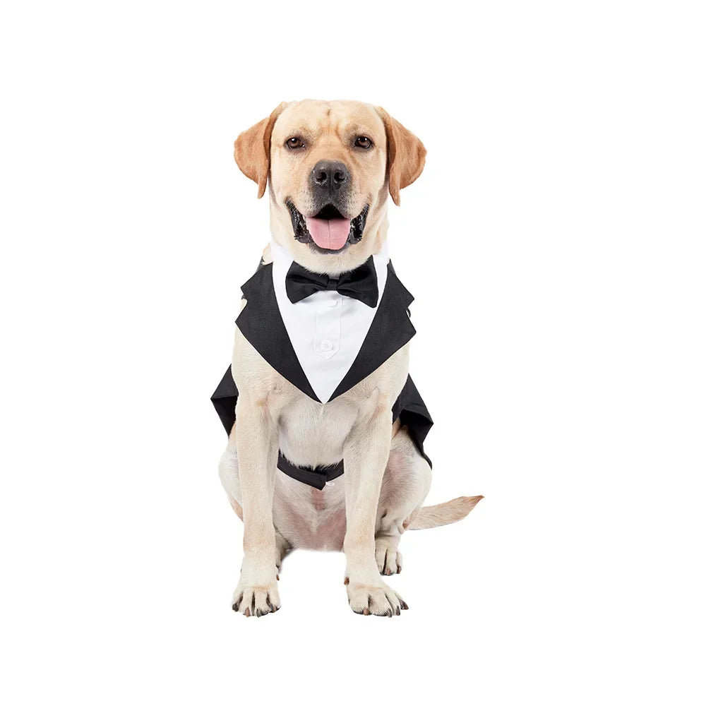 Pet Dog Clothes Fashion Party Show Formal Suit Tie Bow Shirt Wedding Tuxedo Halloween Dress for Small Large Dog Clothes Supplies