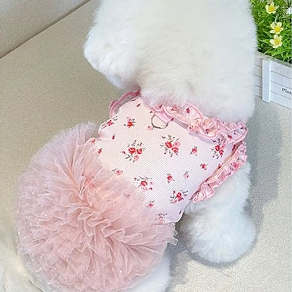 Pet Costumes Summer Thin Pet Floral Dress Sleeveless Comfortable Dog Skirt Breathable Puppy Sweatshirt For Small Dog Cat