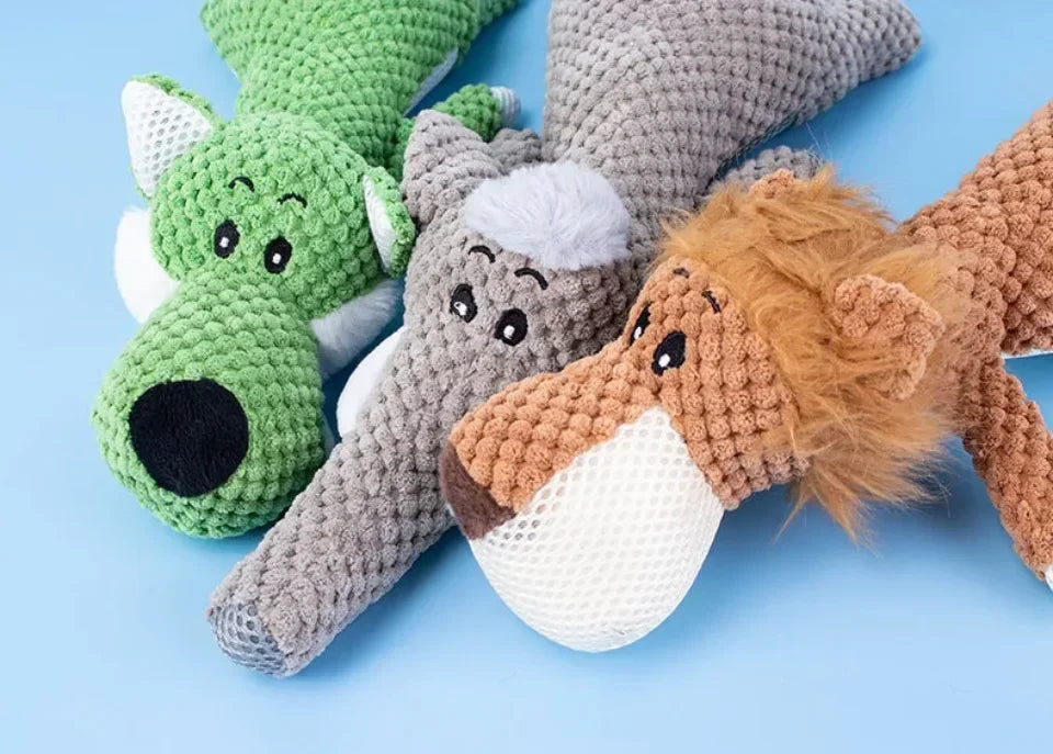 Plush Cartoon Puppy Dog Toys Pet Chew Squeak Toys for Small Dogs Teeth Grinding Soothing Environmentally Friendly Safe Pet Toys