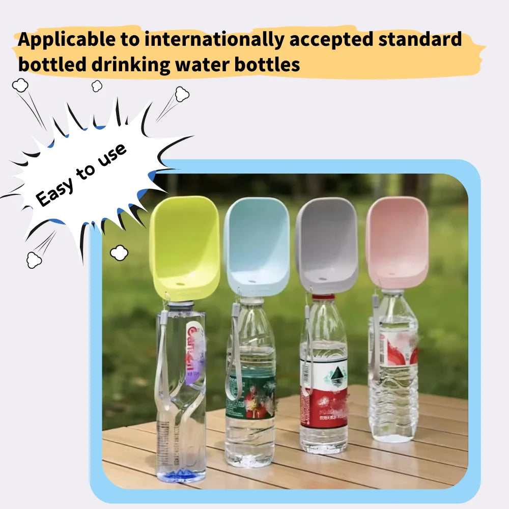 Portable Outdoor Pet Water Dispenser Cup 2-in-1 Leak-Proof Design Attachable Water Bottle for Dog Cat Travel Bowls Water Bottles