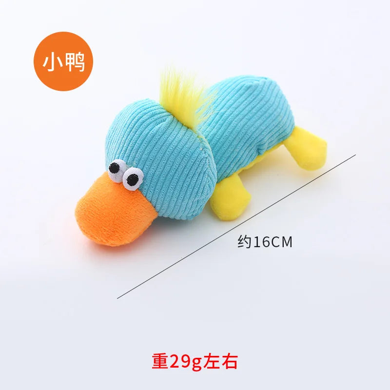 Plush Squeaky Dog Toys with Knotted Tails Soft Animal Chew Toys for Puppies Teething Safe Fun Interactive Play Pet Molar Toy