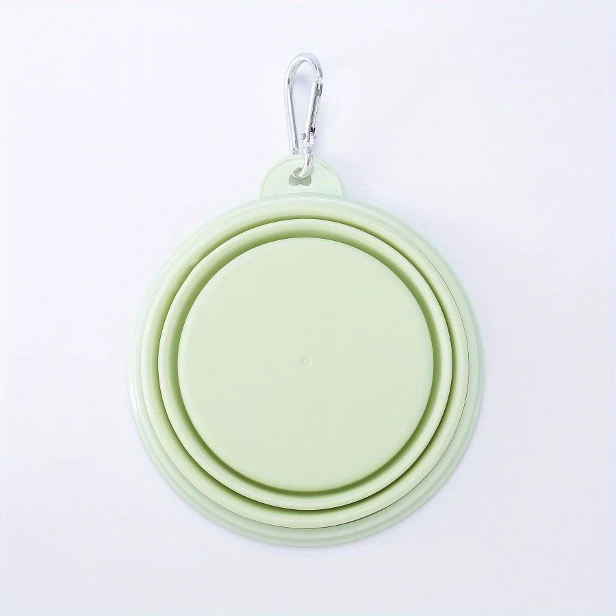 Pet Portable Foldable Bowl for Outdoor, Hanging Pet Drinking Water Feeding Silicone Bowl, Can be Used for Cats and Dogs