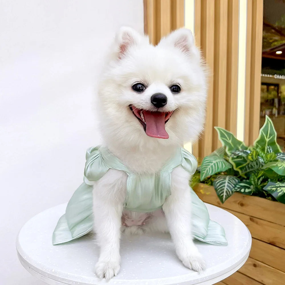Dog Dress Girl Dog Clothes Pet Apparel Doggie Pink Bowknot Tulle Cat Sequin Clothing Pup Dresses Doggy Attire Birthday