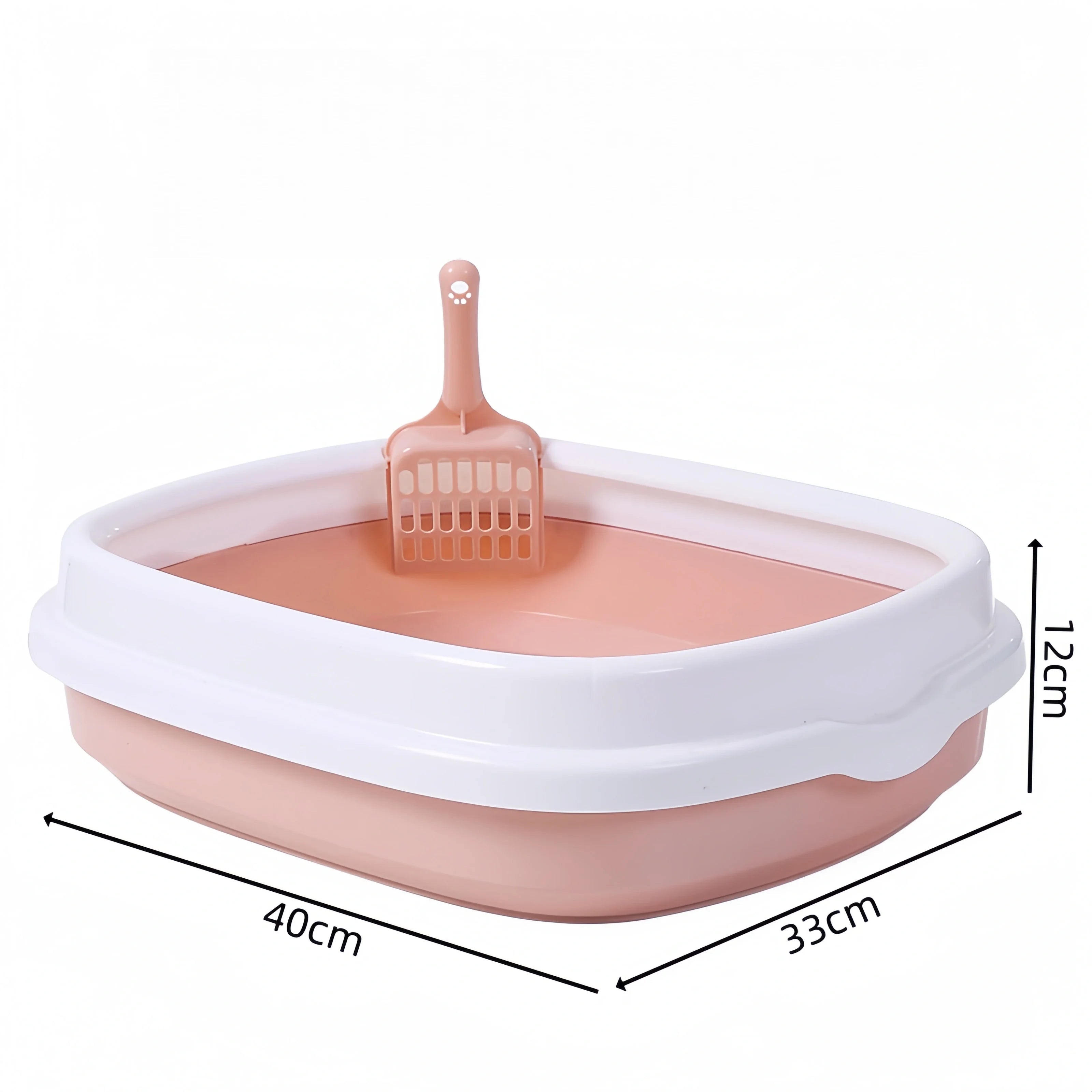 Oval Kitten Litter Box with High Walls - Thickened PP Semi-Enclosed Design Anti-Scatter Tray for Baby Cats Easy Clean