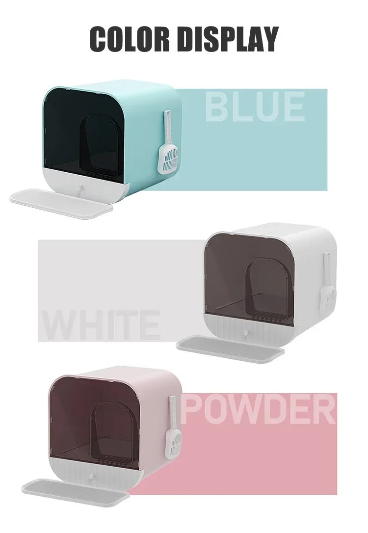 Cat Litter Box Fully Enclosed Splash-proof Cat Toilet with Litter Scoop Large Capacity Drawer Type Cat Litter Box Cat Accessorie