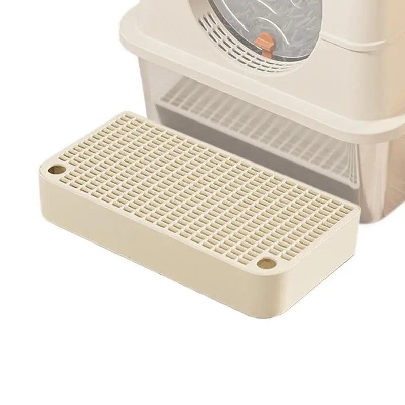 Litter Box Step Cat Litter Station with Filter Function Waterproof Home Kitten Toilet Ramp Pedal for Pet Bunny Animal