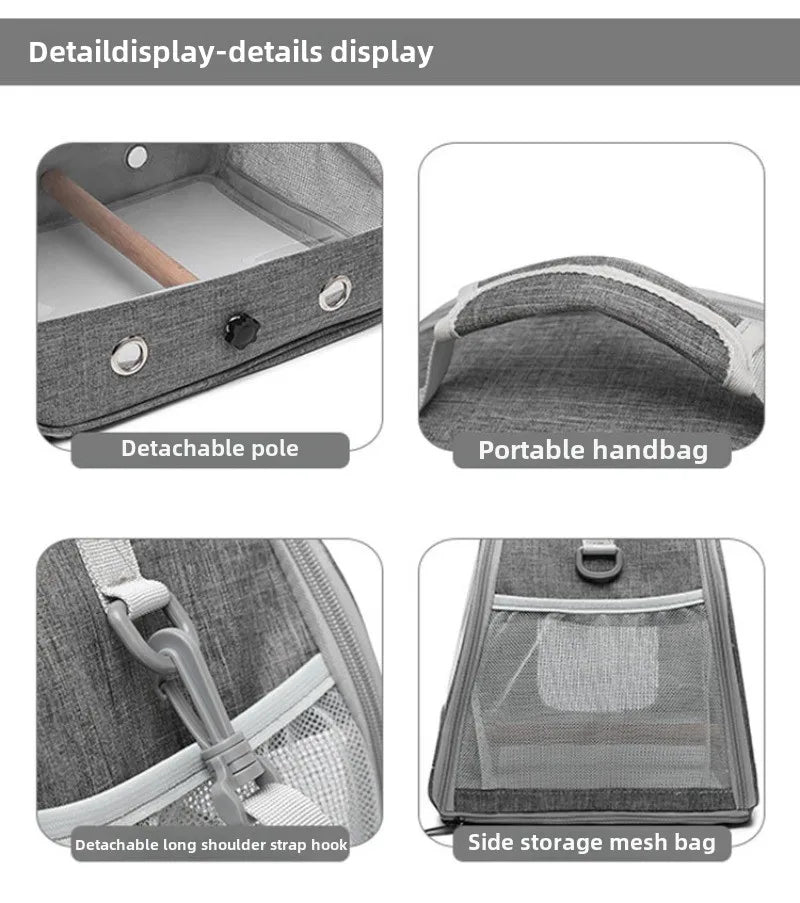 Pet Portable Travel Bag Outdoor Breathable Small Animal Carriers Equipment Zipper Double Open Oxford Small Pet Outing Supplies