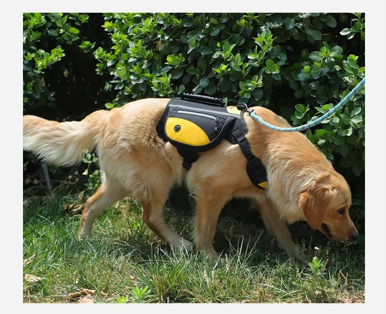 Pet Supplies Outdoor Dog Backpack Oxford Fabric Double Snack Bag Medium Large Dog Tactical Bag Waterproof Reflective Saddle Bag