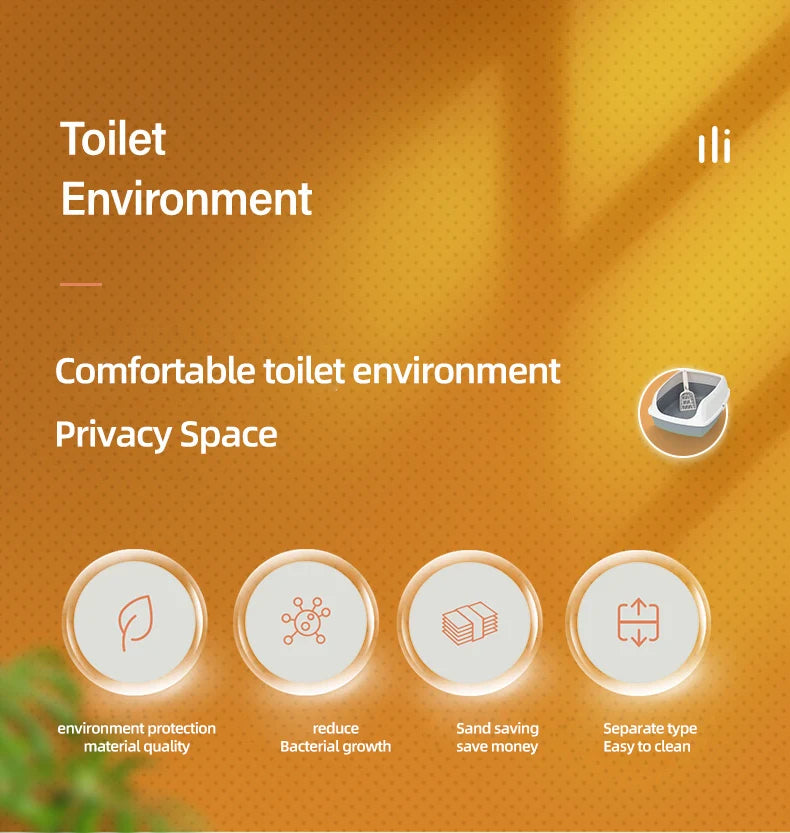 HOOPETCat Litter Box Large Capacity Litter Pan Semi-enclosed Pet LitterLitter Box Kitty Supplies Cat Potty Open Cat Litter Box