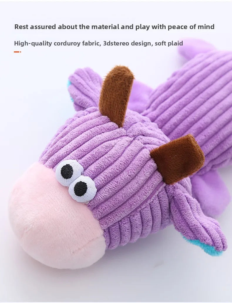 Plush Squeaky Dog Toys with Knotted Tails Soft Animal Chew Toys for Puppies Teething Safe Fun Interactive Play Pet Molar Toy