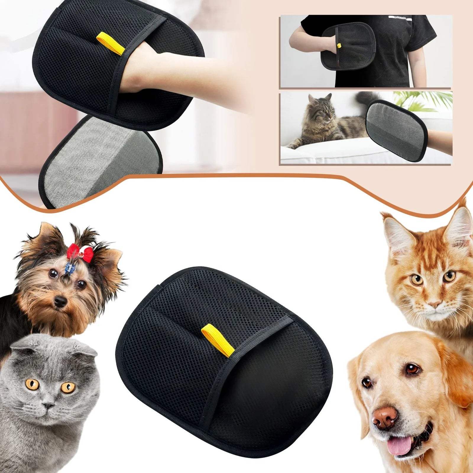 Double Sided Grooming Glove, Hair Grooming Glove For Pet, Versatile Grooming Gloves, Pet Brush Glove For Dogs And Cats Care