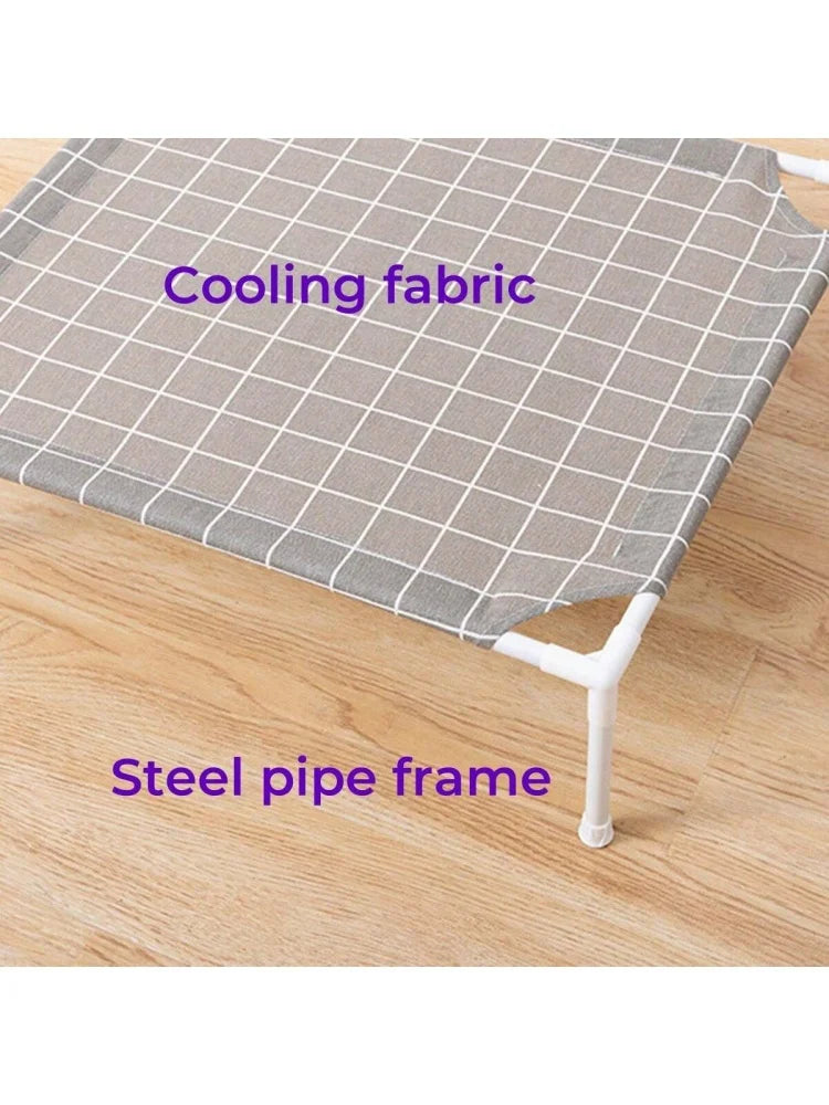 1pc Elevated Pet Bed Dog Cot, Raised Cat Bed for cats and SMALL dogs upto 10kg, with Thin Cool Fabric