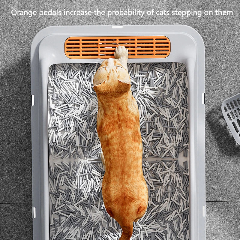 Large stainless steel cat litter box  High edge design  Leak proof  Non stick  Rust proof  Easy to clean Perfect for cats