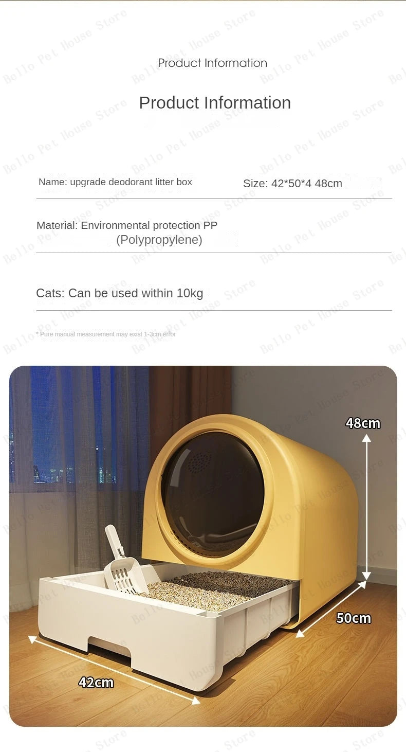 Fully Enclosed Odor-proof Drawer-style Cat Litter Box Extra-large Splash-proof Cat Toilet Space Capsule Cat Litter Box