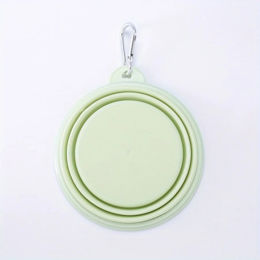 Pet Portable Foldable Bowl for Outdoor, Hanging Pet Drinking Water Feeding Silicone Bowl, Can be Used for Cats and Dogs