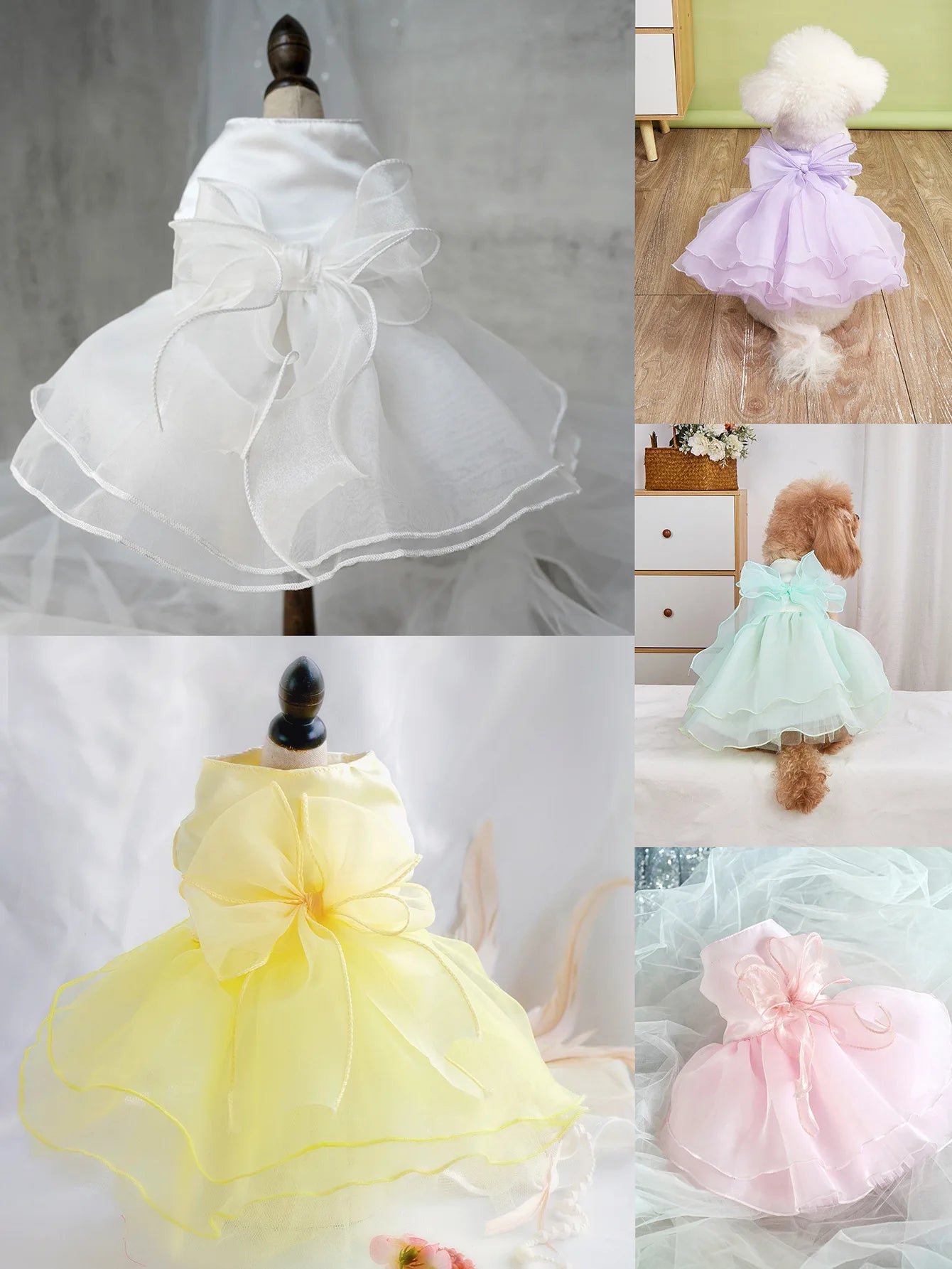 Pet Clothes Dog Wedding Dress Prom Party Princess Dresses for Small Dogs Luxury Dog Clothes Puppy Cat Costume White Pet Supplies